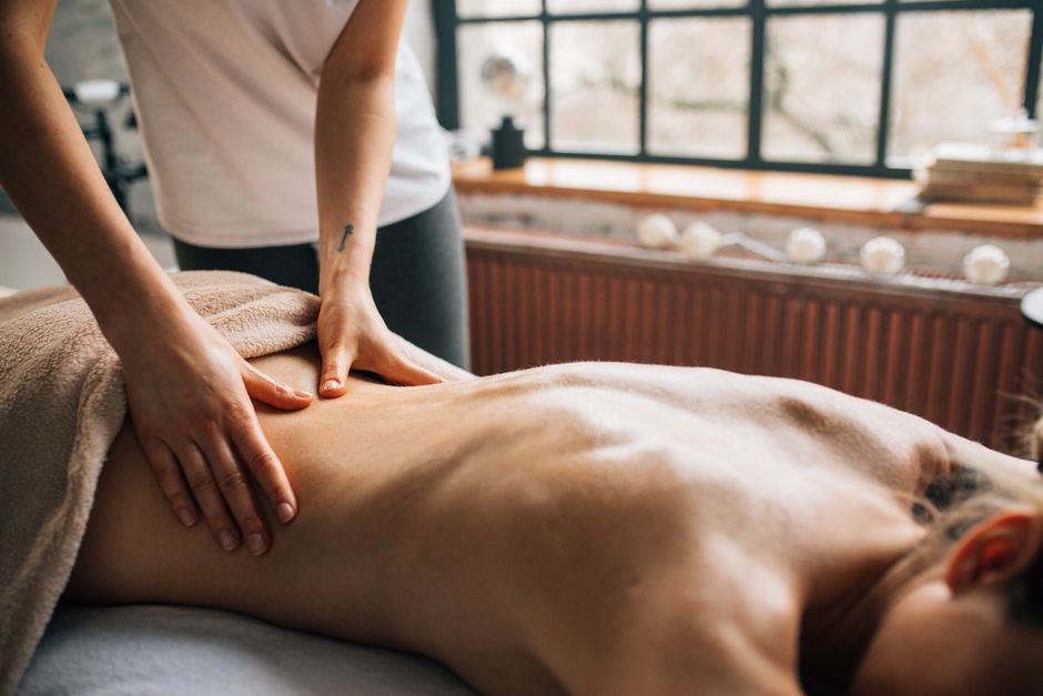 Professional home massage setup for a session in BurJuman, Dubai