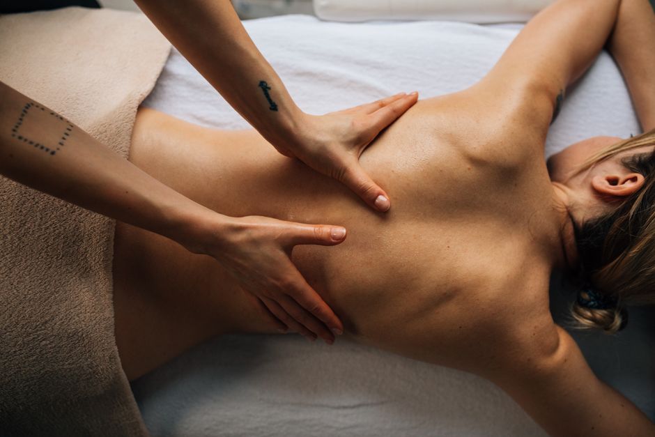 Professional home massage setup for a session in Al Garhoud, Dubai