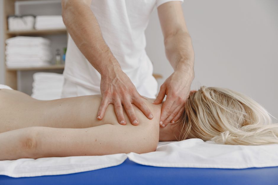 Professional home massage setup for a session in Al Mankhool, Dubai