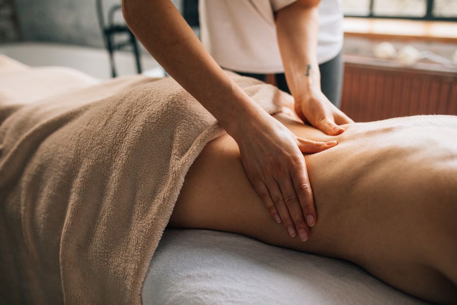 Professional home massage setup for a session in Al Satwa, Dubai